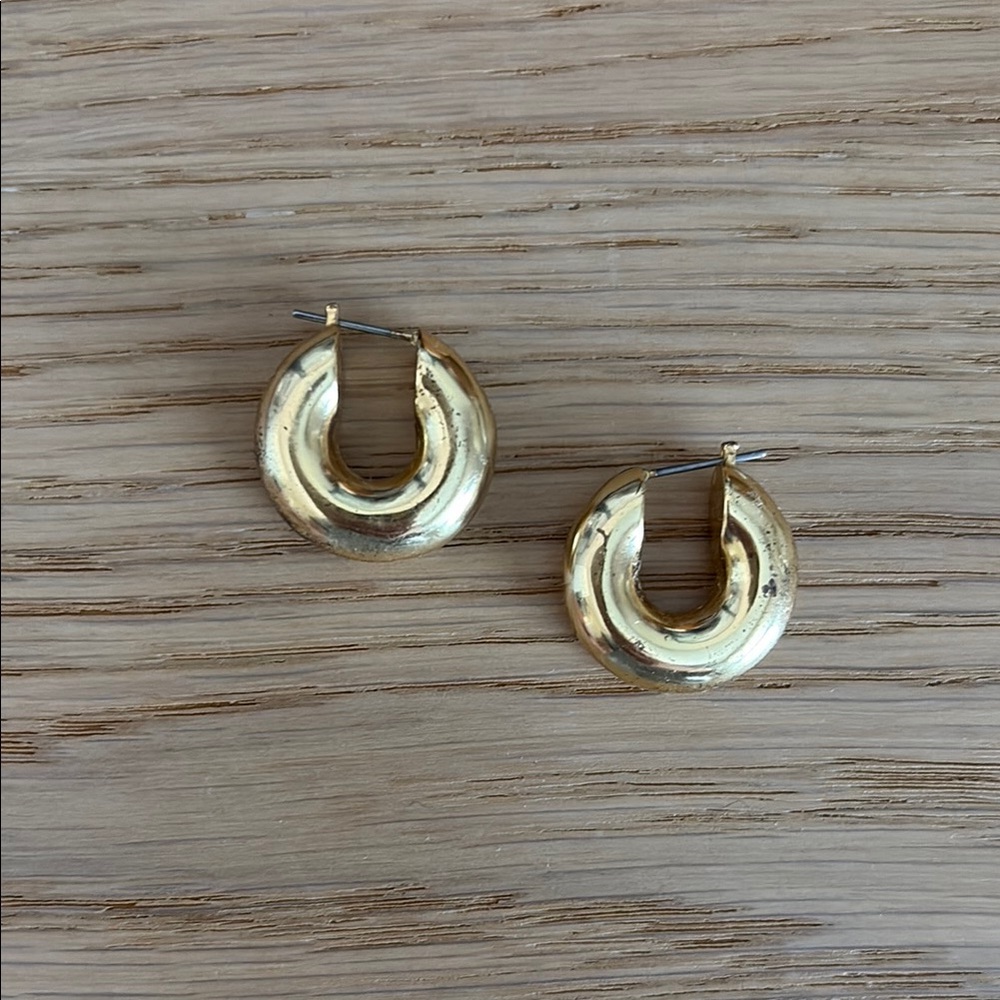 COS Gold Chunky Hoop Earrings